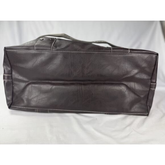 Bugatti Valentino Vegan Leather Duffel Bag 11 34 H x 16 W x  Bugatti Duffel Bag Brown Synthetic Leather Travel Gym Overnight Shoulder Large